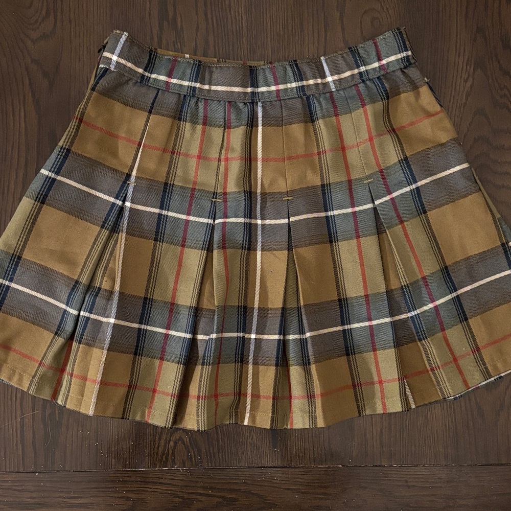 Dixxon Flannel Company Plaid Pleated Skirt Size S Brown Neutral Preppy - Picture 5 of 6